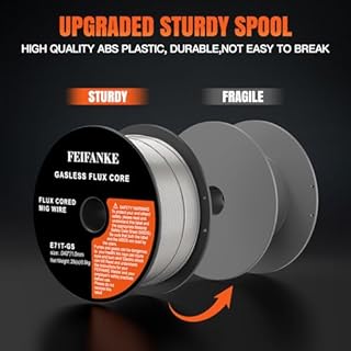 FEIFANKE Flux Core Welding Wire 1.0MM E71T-GS 1KG MIG Welding Wire Mild Steel Gasless Welding Wire Without Gas Self Shielded Stainless Steel Wire for MIG Welding Machines Spool Roll