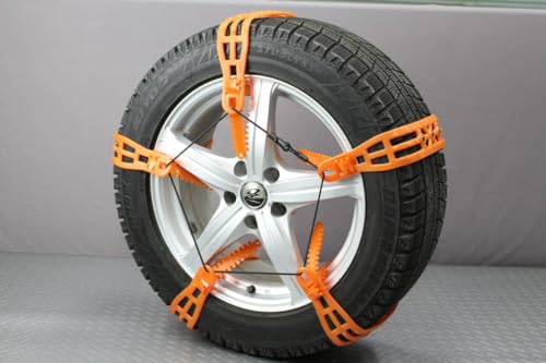 タイヤチェーン 簡易 Lサイズ 非金属TPU製 スノー 緊急用 2輪分 ジャッキアップ不要 簡単装着 雪 すべり止め 収納袋付【HY01185L】