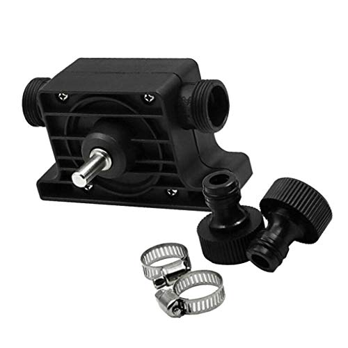 Hefine Electric Drill Pump,Portable Self Priming Transfer Oil Fluid Water Pump Mini Electric Drill Powered Pump with 2pcs Hose Clamps and 2pcs Connectors for Fish Tank Aquarium Pond Statuary