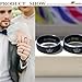 Matching Promsie Couple Rings Black Her King His Queen Crown Engraved Matte Engagement Wedding Bands Annivesary Titanium Steel (1 PAIR, Custom)