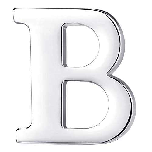 Image of HONEY BEAR Initial Alphabet Letter Lapel Pins Collar Badge Brooches for Mens /Womens Shirt Dress Decoration Silver