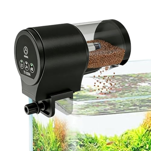 Piashow - Distributeur automatique de nourriture pour poissons d'aquarium - Grande capacité de 100 ml - Pour aquarium, réservoir à poissons