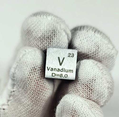 Image of 0.39 inch 10mm Vanadium Metal Cube V up to 99.9% Pure Periodic Table Element Engraved Density Collection Science Education Display Block Cube + Acrylic Case Box - 1PC