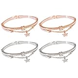 FRCOLOR 4piezas Pulsera Colgante Cadena Muñeca de Mujer Decoración Mano Obsequio de Cumpleaños Pulsera de Moda Estuche