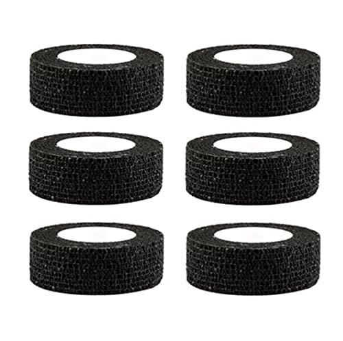 Vintree 6X Venda cohesiva Vendas autoadhesiva para esguinces e hinchazón Suministros para Protección Deportiva Lesiones Deportivas Hinchazón y Esguinces de Tobillo y Muñeca 2.5 cm x 4.5 m (Negro) Cover