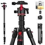 Picture of Camera Tripod, Lightweight Travel Outdoor DSLR Tripods Aluminum Tripod/Monopod, 360°Ball Head Detachable, Tripod for iPhone, ipad, DSLR,Tablet with Carry Bag