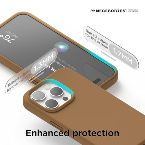 Image of Liquid Silicone Case Compatible for iPhone 13 Pro Case,Full Body Protective Cover, Shockproof, Slim Phone Case, Anti-Scratch Soft Microfiber Lining, 6.1 inches (Brown)