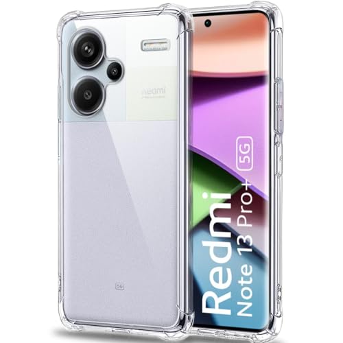 Image of TheGiftKart Crystal Clear Back Cover Case for Mi Redmi Note 13 Pro Plus 5G | Shockproof Soft TPU Case | Cushioned Edges for Ultimate Protection Back Cover Case (TPU, Transparent)