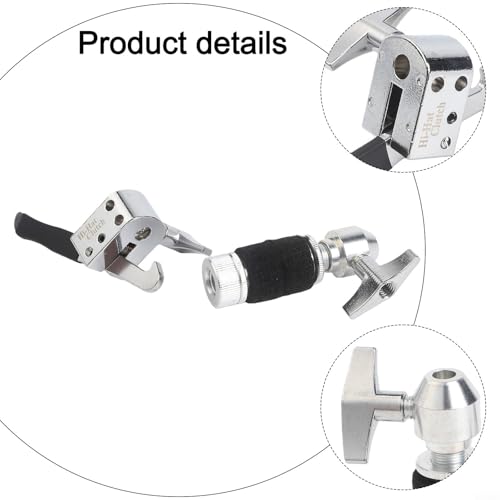 Hi-Hat Cymbal Clutch Zinc Alloy con mecanismo de liberación rápida para kit de batería (con barra) para jugadores de doble bombo miniatura 5