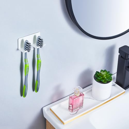 GGQ Zahnbürstenhalter Elektrische Zahnbürste - Zahnbürstenhalter Wand Ohne Bohren, Aufsteckbürsten Halter, Elektrische Zahnbürste Halterung, Selbstklebend Zahnbürstenkopf Halter (Weiß, Klein) 4