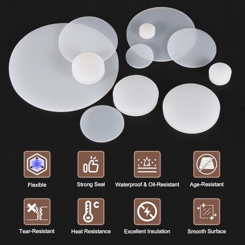 PATIKIL Runde Silikon Gummischeibe 20 Stück 25mm Außendurchmesser x 1mm Dicke Runde Silikon Dichtung Puffer Pad Für Haushalt Handwerk Industrie Anti Vibration Rutschscheibe Durchsichtig