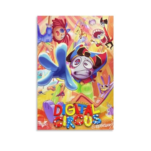 The Amazing Digital CircusPosters para dormitorio, póster estético, pintura decorativa, lienzo, arte de pared, póster para sala de estar, dormitorio, pintura artística de pared, estilo sin marco, 20 x
