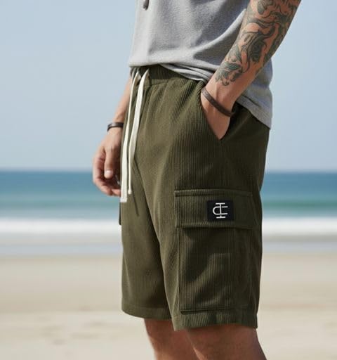 Image of INDICLUB Men's Athletic Performance Shorts,Casual Everyday Wear, Comfortable Drawstring Style