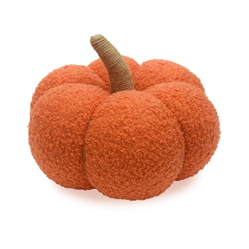Benross 9 Soft Pumpkin Decoration/Autumn & Halloween Seasonal Home Décor/Plush Teddy Fabric (Orange)
