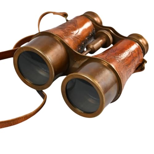 Binoculares de Latón Hechos a Mano con Spyglass de Cuero miniatura 1