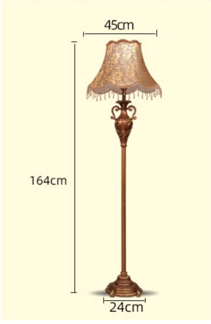 Standing Lamps Lampa Podłogowa W Stylu Europejskim E27 Rzeźbiona Salon Sypialnia Lampka Do Czytania Sofa Light Podłogowa Salonu(B,Dimmer switch)