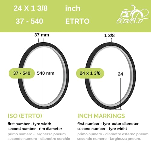 2 Copertoni 24 x 1 3/8 (37-540) per City Bike