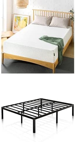 ZINUS Set: 12 Inch Green Tea Essential Memory Foam Mattress and Van 16 Inch Metal Platform Bed Frame, Mattress and Bed Frame 2-Piece Set, Mattress in a Box, Easy Assembly, No Box Spring Needed, Full