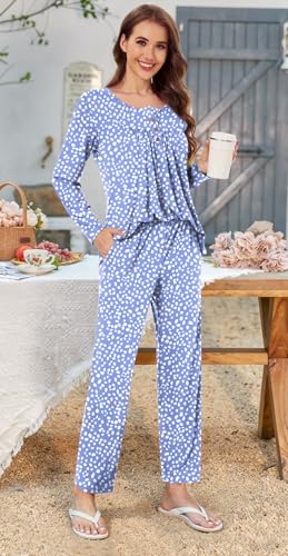 Bestbee Women's Pajama Set, 2 Piece Lounge Outfits Sleepwear Fall Long Sleeve Long Pant With Pockets Ladies Pjs - Image 4