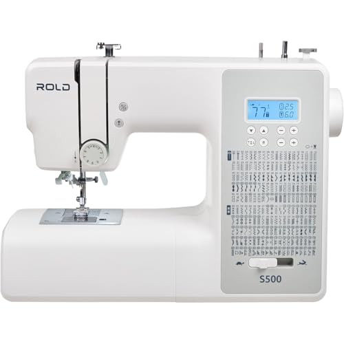 ROLD S500 Computer Nähmaschine mit 300 Stichen zum Nähen aller Arten von Stoffen | Freiarm Computer-Nähmaschinen, Einfädelautomatik (Neues Modell)