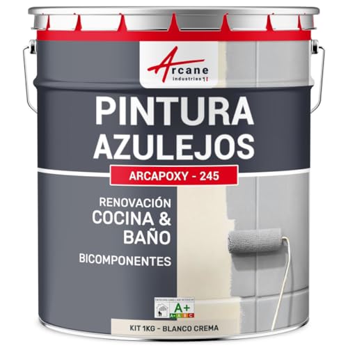 ARCANE INDUSTRIES Pintura para Azulejos DE Cocina Y BAÑO - ARCAPOXY - 245 - Blanco Crema - RAL 9001