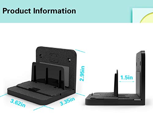 Adjustable Universal Small Device Wall Mount, YIHUNION Bracket for Android Apple TV Box Cable Digital Media Players Modems Router Streaming Media Devices Hard Driver (Black) - Thumbnail 2