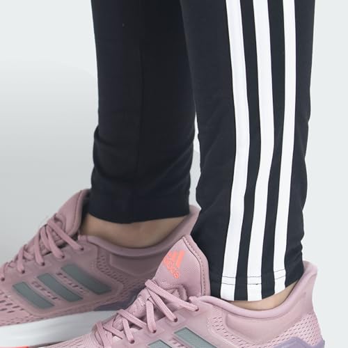Image of adidas Women's Essentials 3-Stripes Tights - High-Rise Slim-Fit Cotton Stretch Leggings, Soft & Breathable Activewear for Yoga, Training, Running & Casual Wear for All Season