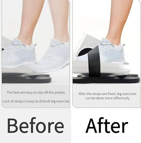 Image of Leg Exerciser Traction Straps, Under Desk Elliptical Pedal Band for Seniors, Secure & Stability for Electric Ellipse Equipment