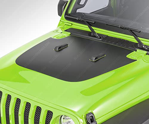 Hood Decal to fit Jeep Wrangler Gladiator Sport Sahara JL JT 2018-2026 (Solid Matte Black)