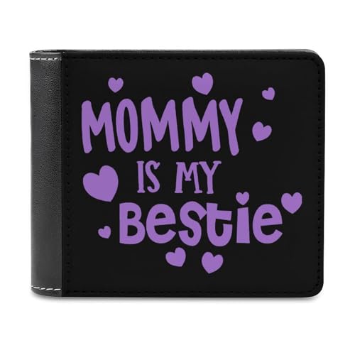 Mommy Is My Bestie Fashion Bifold Wallets for Men Women Slim & Thin Credit Card Holder Wallet Purse