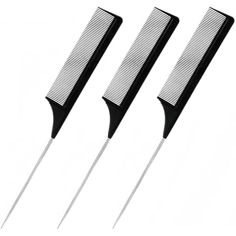 Hair Clips for Women 10 pack and 3PCS Hair Rat Tail Combs Set, Parting Rattail, Teasing Fine Tooth Comb, Metal Hair Pick Detangling Cover