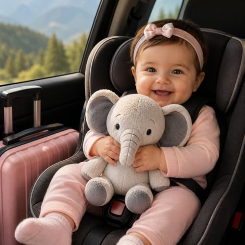 Image of AVSHUB Elephant Plush Soft Toy 20 cm | Cute Stuffed Animal Teddy for Kids & Babies | Ultra Soft Cuddly Hugging Toy for Playtime, Nursery Decor & Birthday Gift | Grey
