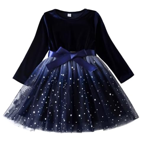 NNJXD Velvet Tulle Dress for Girls Cover