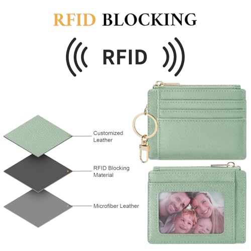Image of Sodsay Card Case Slim Front Pocket Wallet for Women Credit Card Holder with Keychain | Slim, Front Pocket, Credit Card Holder, with Keychain