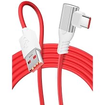 iMangoo 6ft USB A to USB C Cable 80W Max Fast Charging for OnePlus 13 12 11 10, Right Angle 90 Plug USBC to USBA 2.0 Data Transfer Car Charger Type C Cord Wire for Cellphone Tablets Laptops Red