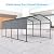 ACONEE Metal Carport 13x20 FT, Heavy Duty Carport with Galvanized Steel Roof & Frame, Outdoor Carport Canopy Garage Shelter with Sidewall Panel, Multi-use Storage Shed Car Port, 13'x20'x8.4', Grey