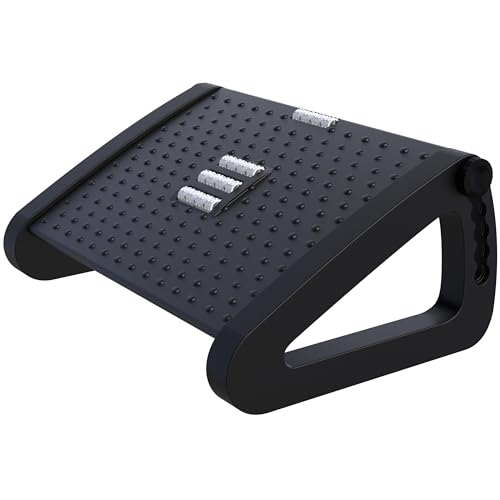 Image of Amazon Brand - Solimo Ergonomic Footrest for Under Desk | Anti-Slip Surface | Office & Home Use | Foot Rest for Improved Posture & Comfort (large adjustable)