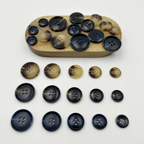 108 Pcs Mixed Color Sewing Buttons,3 Color 5 Size of Clothing Sewing Buttons, Eco-Friendly Craft Buttons, Suit Coats 4-Hole Button (Mix Color 3)