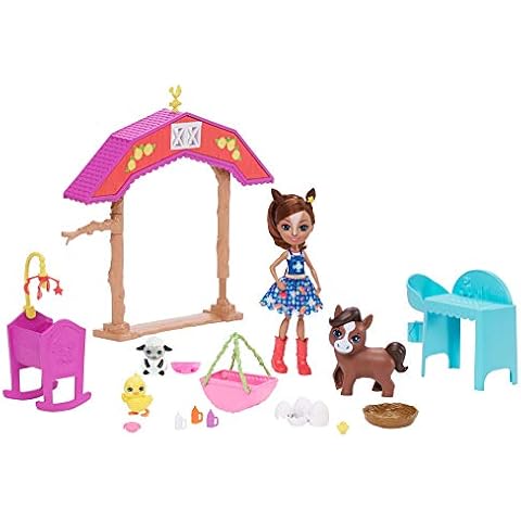 Enchantimals GJX23 Barnyard Nursery PLAYSET with HAYDIE Horse Doll & Trotter, Multi Cover