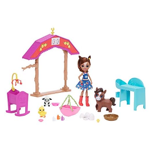 Enchantimals- Muñeca Haydie Horse y su caballo Trotter en la Granja, incluye accesorios y animalitos, Multicolor (Mattel GJX23)