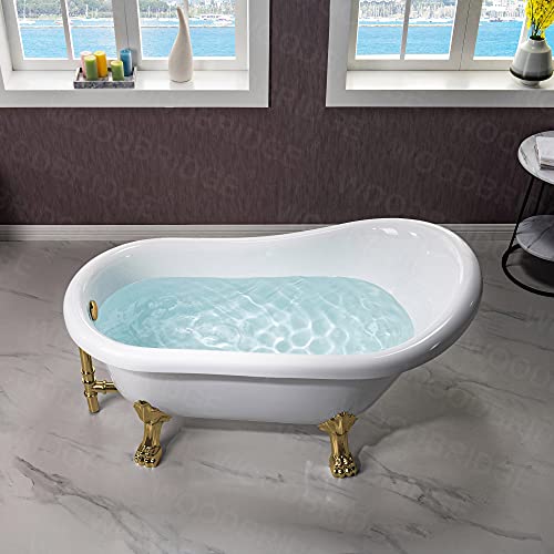 Woodbridge B0021 PG 54 Inch Heavy Duty Acrylic Slipper Clawfoot Bath Tub thumb #2