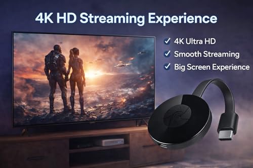 Image of 4K HDMI Streaming Device | Wireless Screen Mirroring Adapter for TV | Supports Android,Laptop | WiFi 2.4G /5G HD Media Streaming Dongle