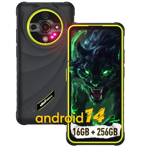 Ulefone Armor X31 Pro Movil Resistente, 16GB+256GB/2TB Android 14 Móvil Rugerizado, 6050mAh, 64MP+25MP Visión Nocturna Moviles Indestructibles, 120Hz 6.56' FHD+, Dual 5G SIM/IP68/NFC/GPS/Face ID-Verde