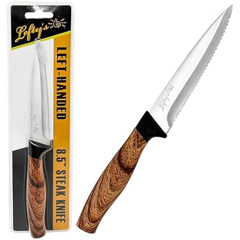 Lefty’s Left Handed Steak Knife - Stainless Steel Durable Blade - Extra Sharp - Great for Cutting, General Purpose, Kitchen items - Gifts for Left-Handed People, Lefty, Adults, Chef, Man and Women Cover