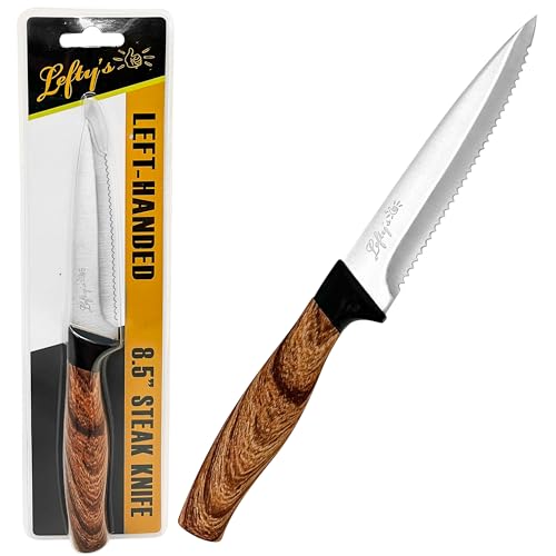 Lefty’s Left Handed Steak Knife - Stainless Steel Durable Blade - Extra Sharp - Great for Cutting, General Purpose, Kitchen items - Gifts for Left-Handed People, Lefty, Adults, Chef, Man and Women
