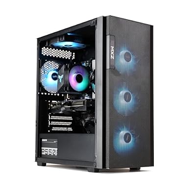 MXZ Gaming PC Desktop Computer,I5 12400F 4.4GHz,RTX4060,16GB DDR4 3200,NVME 500GB SSD,6RGB Fans,Win 11 Pro Ready(I5 12400F | RTX4060)