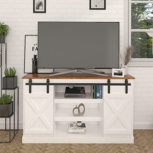 Best Barn Door Entertainment Center White
