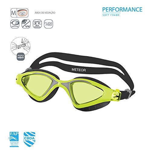 Oculos Meteor Speedo Preto Amarelo