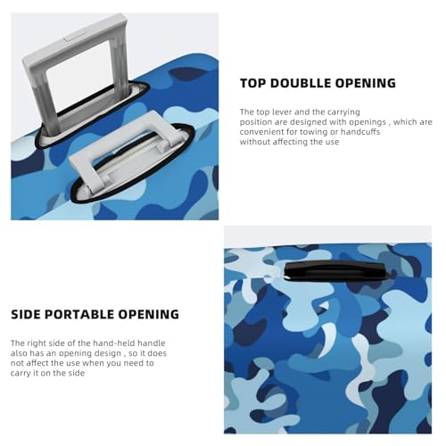Luggage Cover Protector - Blue Sky Camo Print Fit 29-32 Inch Suitcase Covers for Luggage4