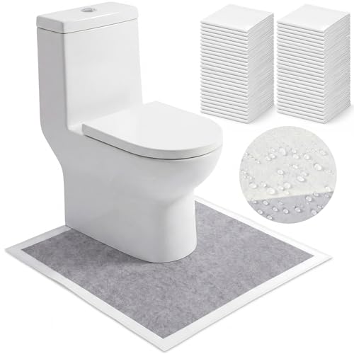 ForraFun 20 Pack Disposable Toilet Mats U Shaped Toilet Mat Absorbent Toilets Floor Protector Toilets Floor Protector from Urine for Potty Training Anti Urine Commode Mat for Children (Gray)